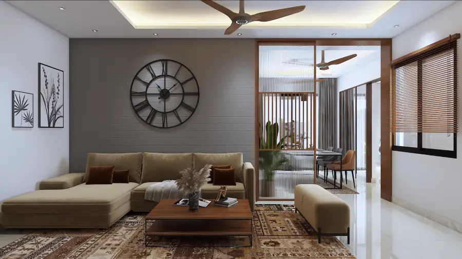 Living hall view of the Apartments in Chennai by Silversky Builders