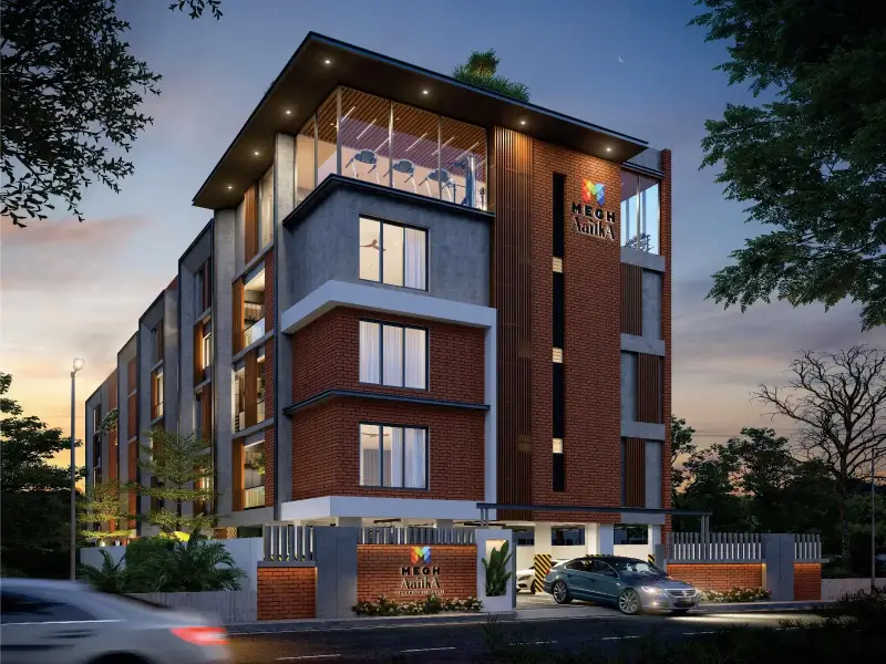 Front elevation of the Apartments in Chennai at The Edge residential Apartments in Mogappair