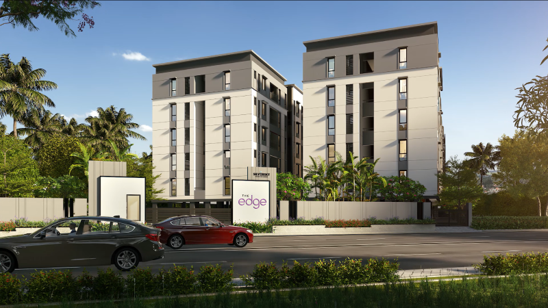 Front elevation of the Flats in Madhavaram at The Edge residential Apartments in Madhavaram